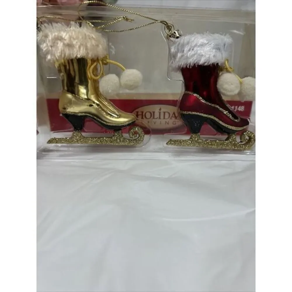 Holiday Living‎ Santa Glass Blown Ice Skates